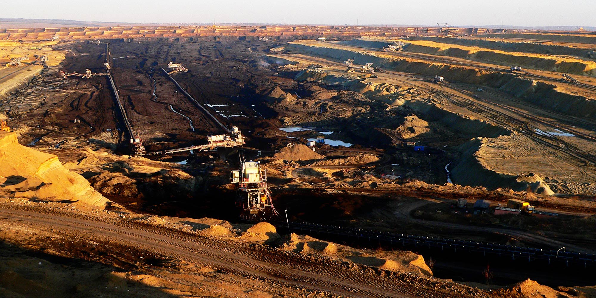 An open mining pit seen.