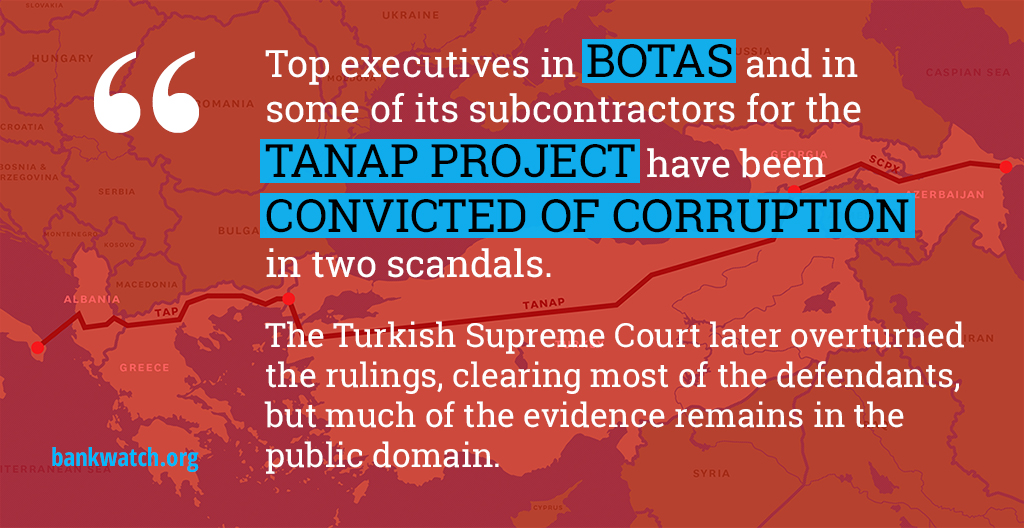 Image with quote: Two #corruption scandals at #Turkey's Botas & subsidiaries.