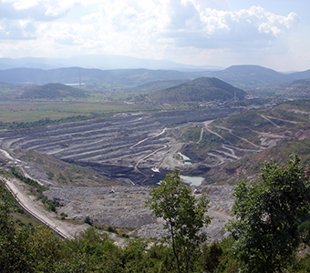Open pit mining at Pljevlja, Montenegro