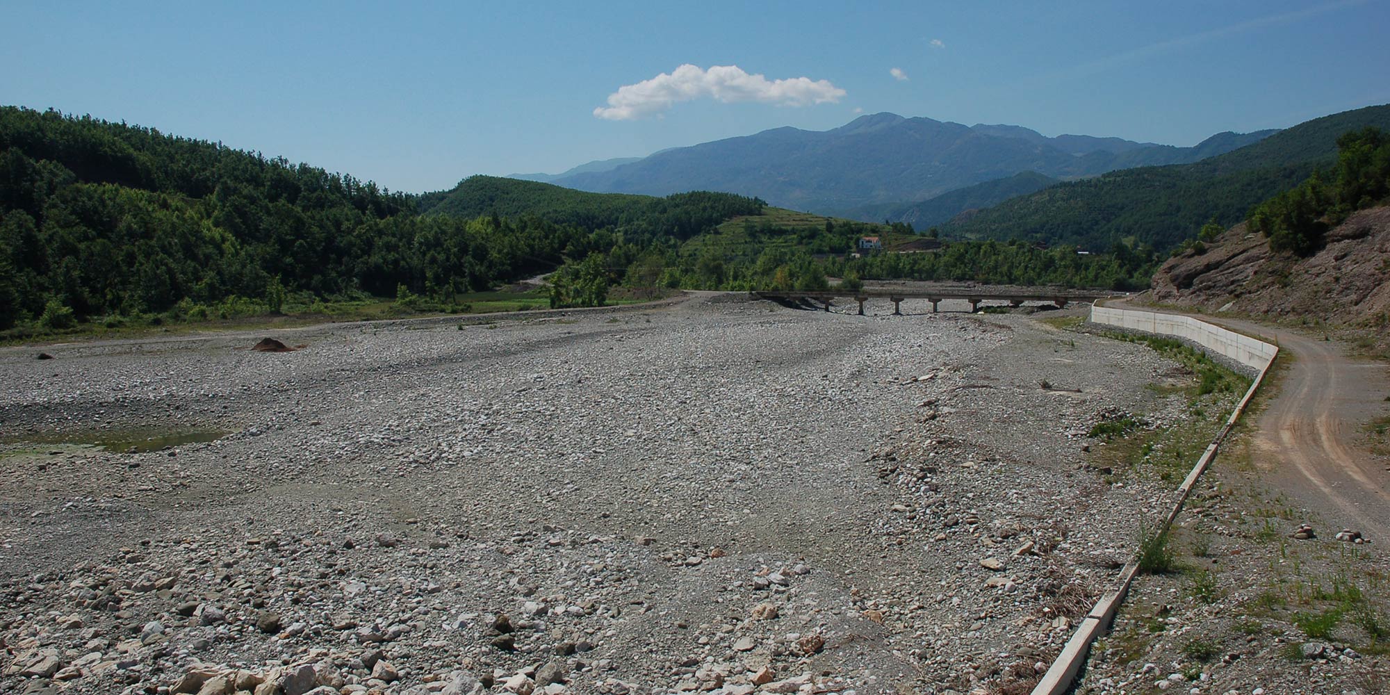 A large dried out river bed.